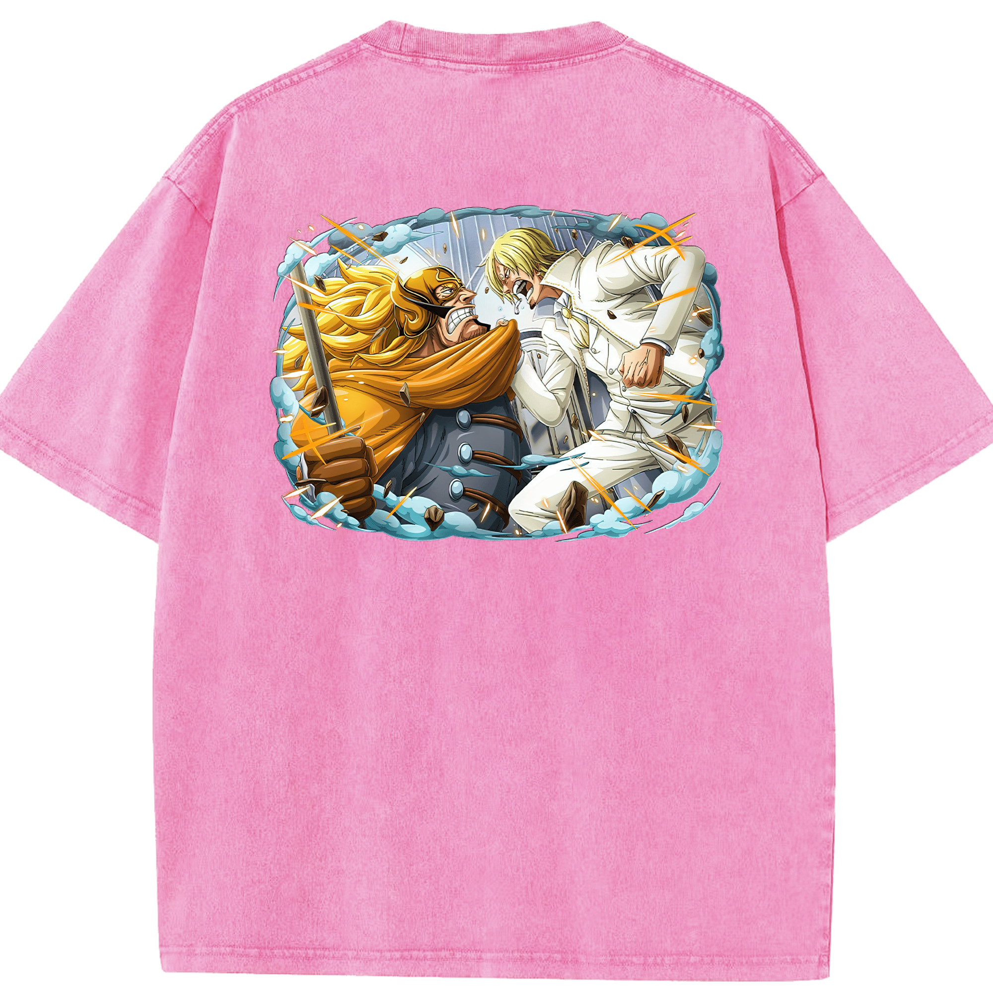 ワンピース サンジ ONE PIECE Sanji 綿100% ヴィンテージ風 半袖Tシャツ（背面プリント）